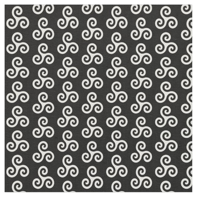 Tecido Espiral Célula Branca Tripla Triskele a Preto (Detalhe)