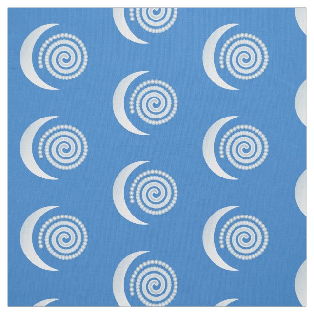 Tecido Espiral da Lua Silver em azul profundo (Modelo)
