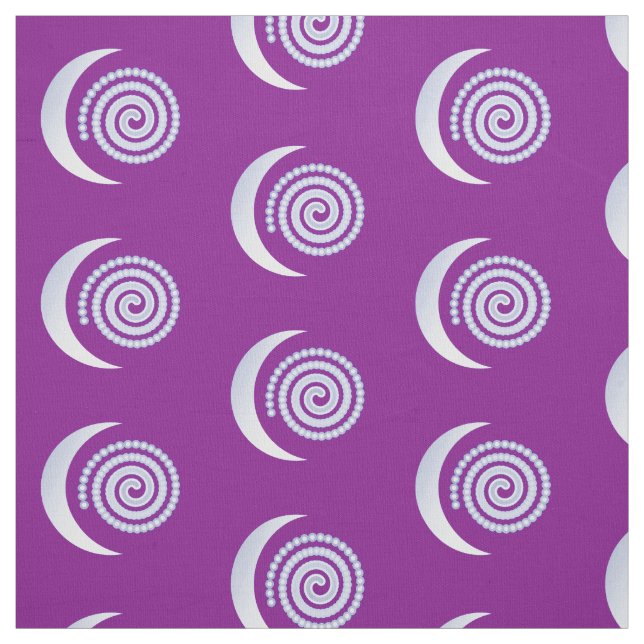 Tecido Espiral da Lua Silver em roxo (Modelo)