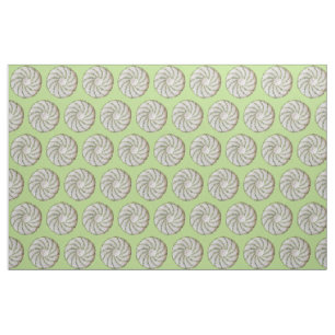 Tecido - Espiral Verde em Crochet Branco