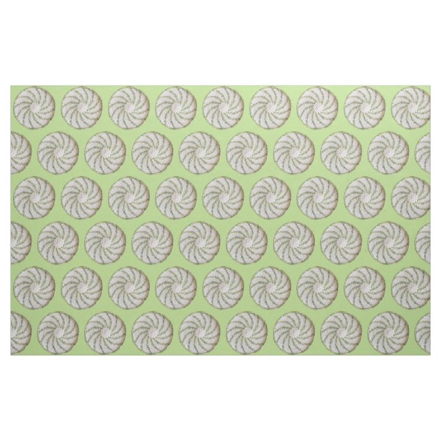 Tecido - Espiral Verde em Crochet Branco (Fat Quarter)