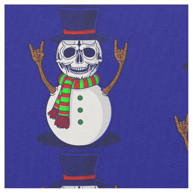 Tecido esqueleto de natal gótico snowman gothmas spookmas (Detalhe)