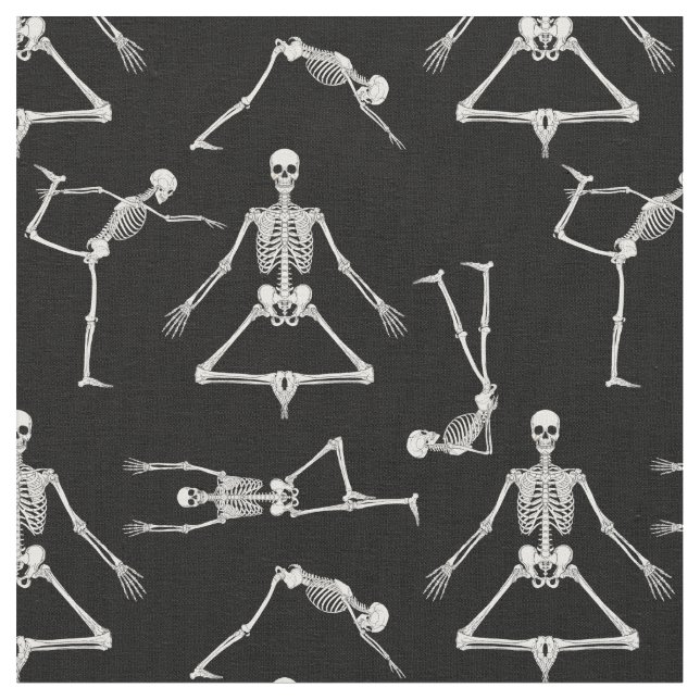 Tecido esqueletos engraçados de yoga (Detalhe)