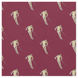 Tecido Esquiador Dourado a vermelho