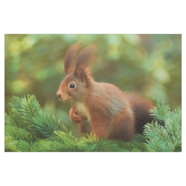 Tecido Esquilo numa árvore (Jarda)