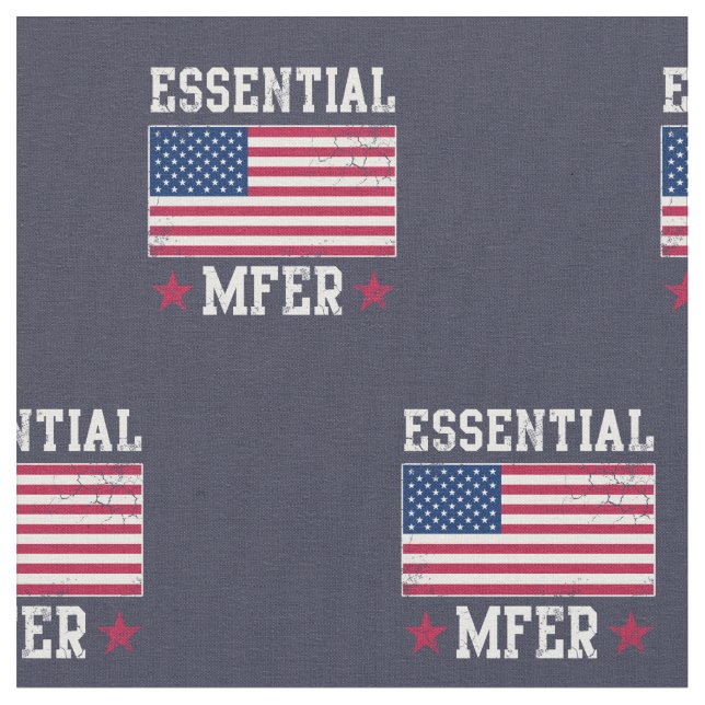 Tecido Essential MFER Worker USA American Flag Covid 19 (Detalhe)