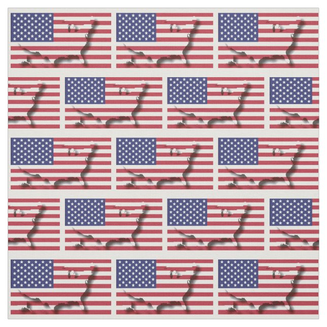 Tecido ESTAÇÕES E ESTRIPOS Patrióticos Mapa dos EUA (Modelo)