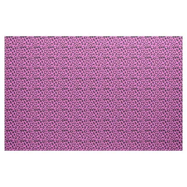 Tecido Estampa de leopardo preta e rosa (Jarda)