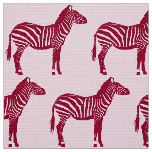 Tecido Estampa de Zebra - Burgundy e Rosa