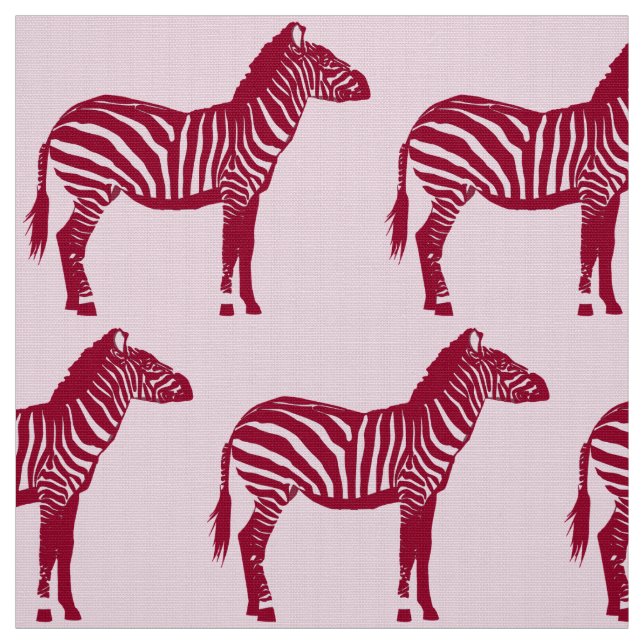 Tecido Estampa de Zebra - Burgundy e Rosa (Modelo)