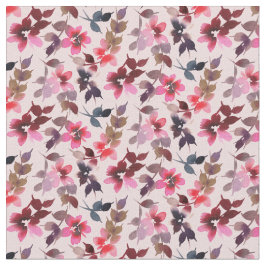 Tecido - Estampa Floral em Fundo Rosa