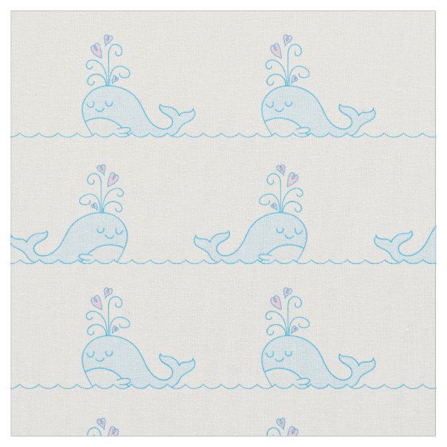 Tecido Estampado de Baleia Branco (Detalhe)