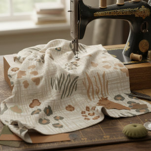 Tecido Estampas de Animais Boho Safari Tecelagem ID1274