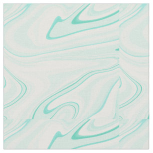 Tecido Estética de pintura líquida de espiral verde-aqua
