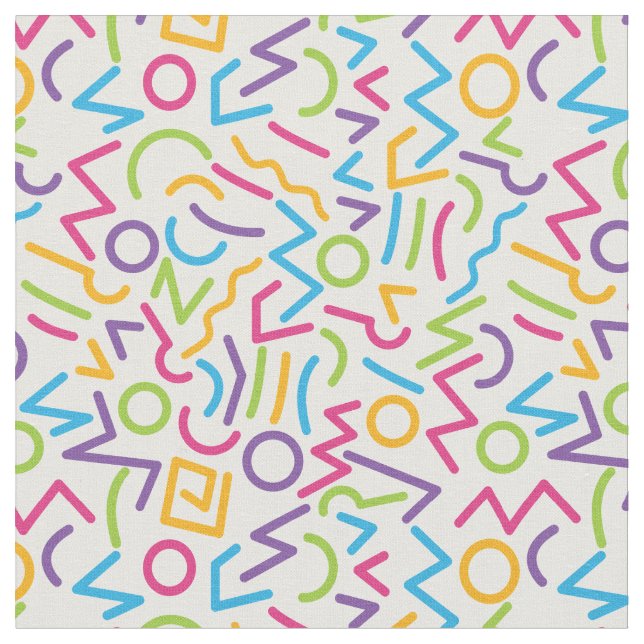 Tecido Estilo abstrato colorido retro de Memphis (Detalhe)