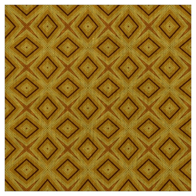 Tecido Estilo africano padrão geométrico castanho e mosta (Modelo)