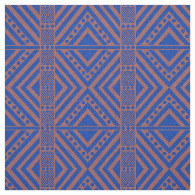 Tecido Estilo Africano Padrão Invisível. Cor azul (Modelo)