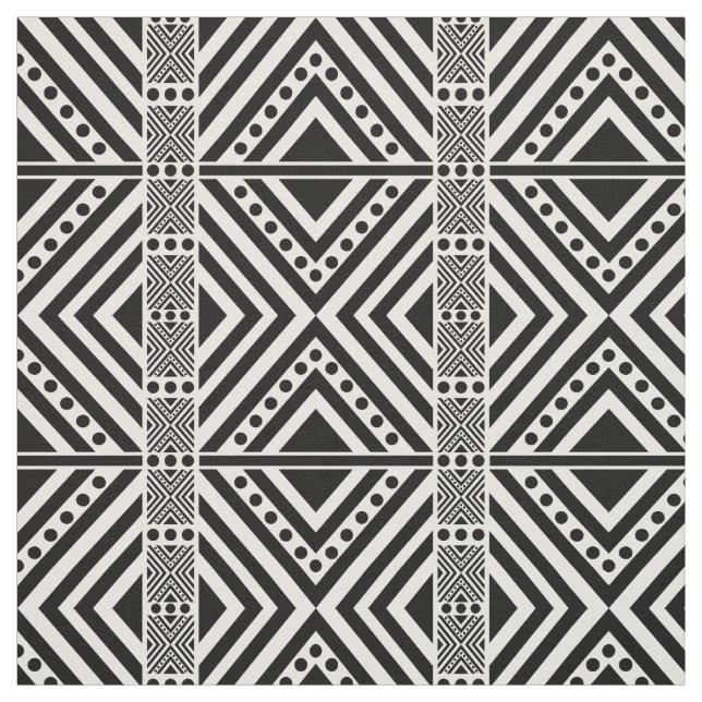 Tecido Estilo Africano Padrão Invisível. Cor Preta (Modelo)