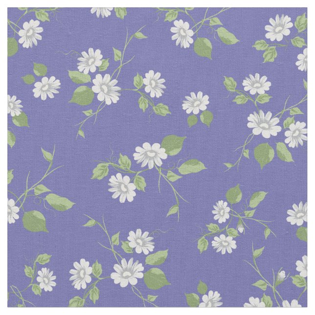 Tecido Estilo Algodão Periwinkle Floral Daisy (Detalhe)