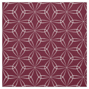 Tecido Estilo Asanoha 02 - Branco no Dp Crimson 65001d