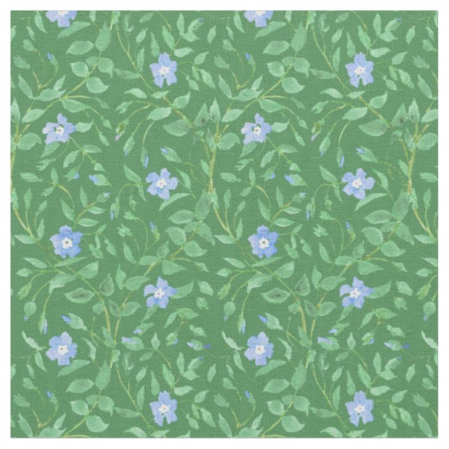 Tecido Estilo country verde escuro azul da pervinca (Detalhe)