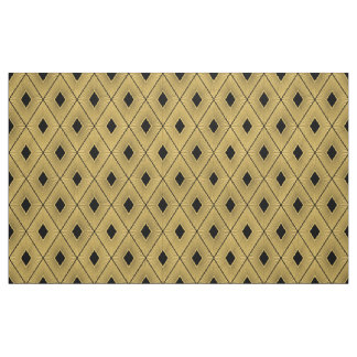 Tecido Estilo de Deco de Arte Preta e Dourada