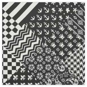 Tecido Estilo de Padrão Misto Preto Minimalista