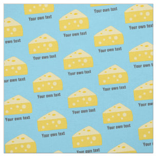 Tecido Estilo de Toon Padrão de Queijo Divertido - texto 