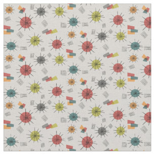 Tecido Estilo de Vintage do Starbursts