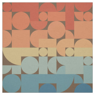 Tecido Estilo Geométrico Retro Art 70s