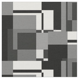 Tecido Estilo Mondrian - Cinza Abstrato - Chic Geométrico
