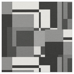 Tecido Estilo Mondrian - Cinza Abstrato - Chic Geométrico