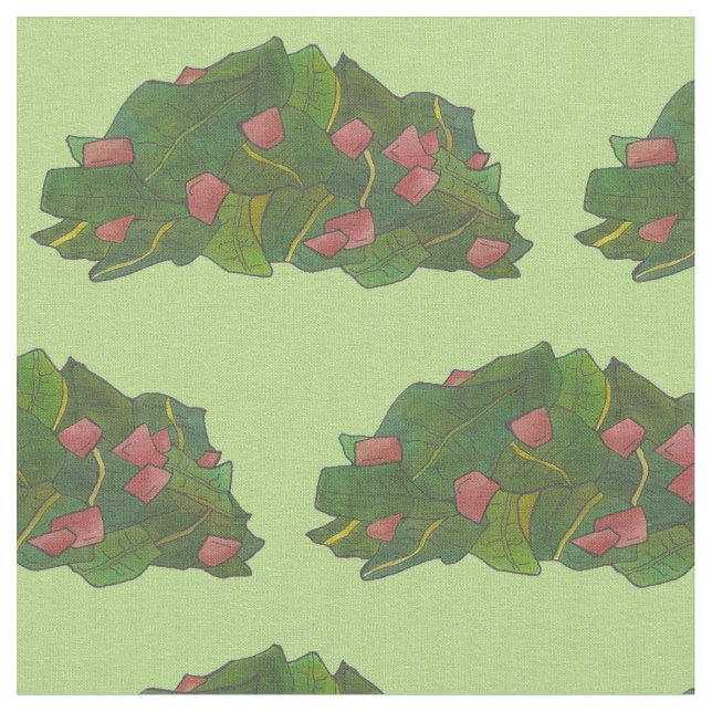 Tecido Estilo sulista Collard Verdes com Comida Bacon (Detalhe)