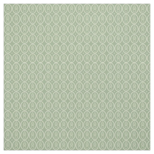 Tecido Estilo Vintage Deco Patterno Impressão Sage Green  (Modelo)