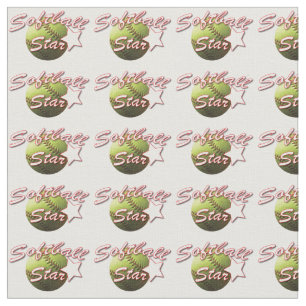 Tecido Estrela amarela Polkadot do softball