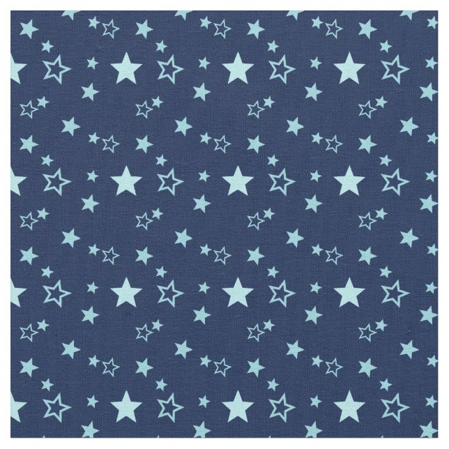 Tecido Estrela azul de fundo azul (Detalhe)