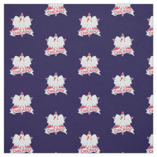 Tecido Estrela branca polonesa retro de Chicago Eagle