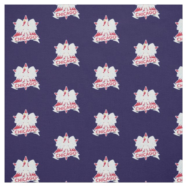 Tecido Estrela branca polonesa retro de Chicago Eagle (Modelo)