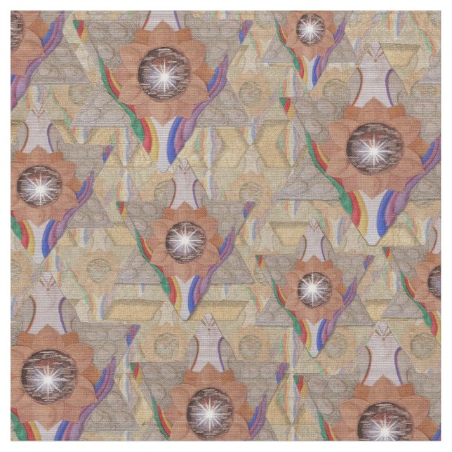 Tecido "Estrela de David" em couro e camuflado (Detalhe)