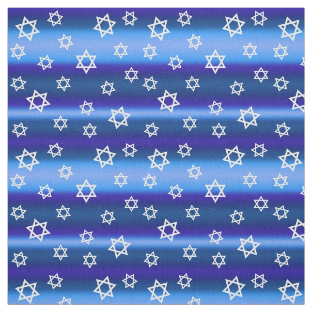 Tecido Estrela Judaica de Israel em Azul (Modelo)