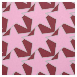 Tecido Estrela Moderna Geométrica - rosa e burgundy