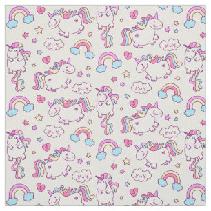 Tecido Estrela & nuvem mágicas do arco-íris do unicórn