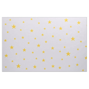 Tecido Estrelas amarelas de Ouro dispersas em cor ilícita