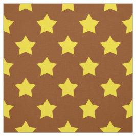 Tecido Estrelas Amarelas Marrons - Padrão Têxtil Decorati