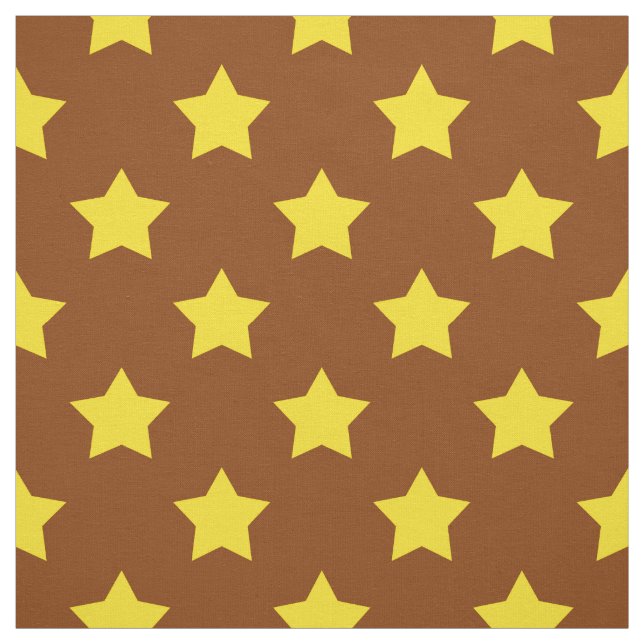 Tecido Estrelas Amarelas Marrons - Padrão Têxtil Decorati (Modelo)