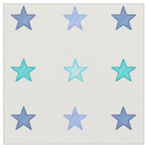 Tecido Estrelas azuis da aguarela