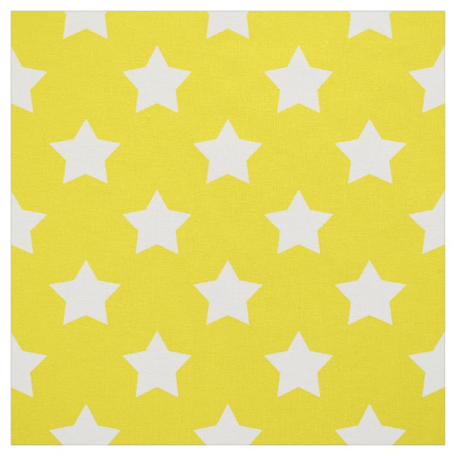 Tecido Estrelas brancas amarelas - Têxtil decorativo de p (Modelo)
