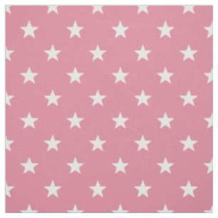 Tecido Estrelas brancas cor-de-rosa médio (escala pequena