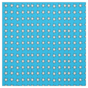 Tecido Estrelas brancas em azul