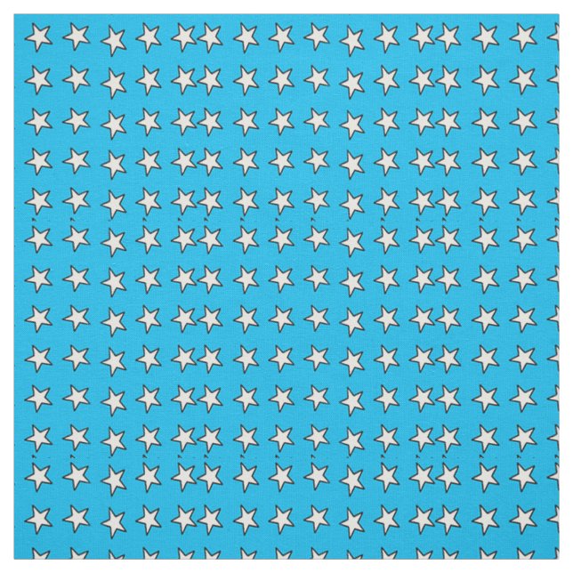 Tecido Estrelas brancas em azul (Modelo)